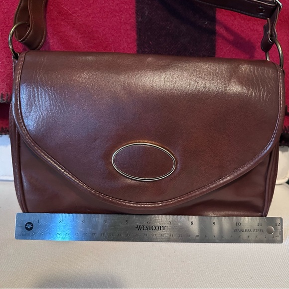 Adorable VGUC Vintage Brown Naugahyde Tandem Handbag - Picture 2 of 12